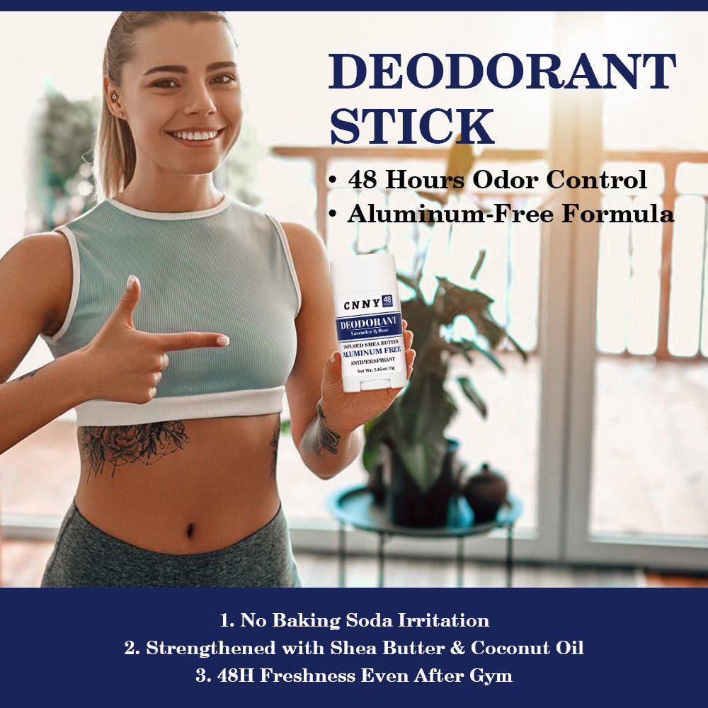 Natural Lavender & Rose Deodorant for Women & Men, Aluminum-Free Antiperspirant with Shea Butter and Coconut Oil, 75g