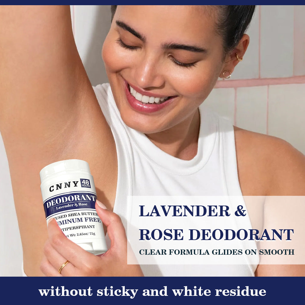 Natural Lavender & Rose Deodorant for Women & Men, Aluminum-Free Antiperspirant with Shea Butter and Coconut Oil, 75g